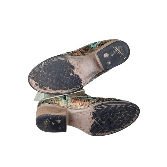 Sterling River Ankle Boots Leather Teal Color Women's Size 9M Side Zip - Picture 5 of 6